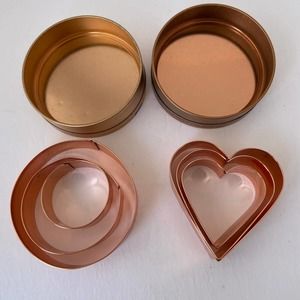 Cookie Cutters Hearts and Circles in Tins